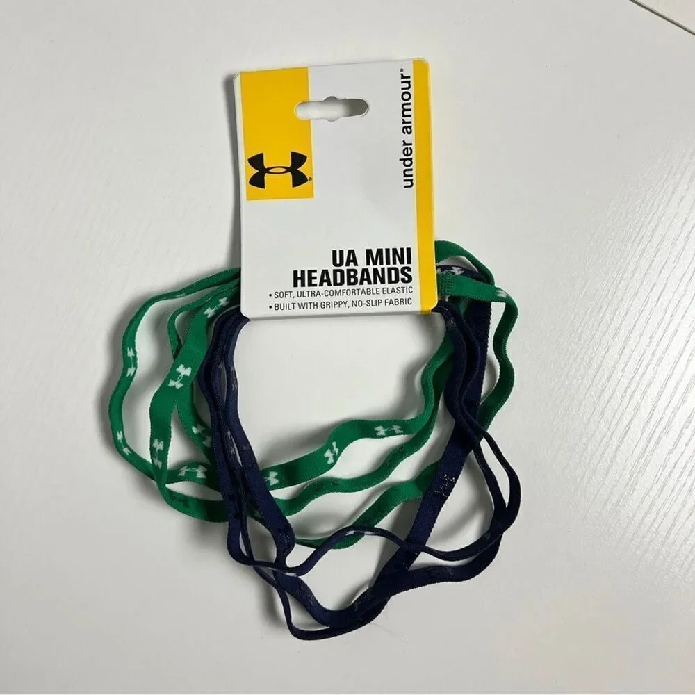 Under Armour Green & Blue Mini Headbands Soft Ultra Comfortable Elastic (568)